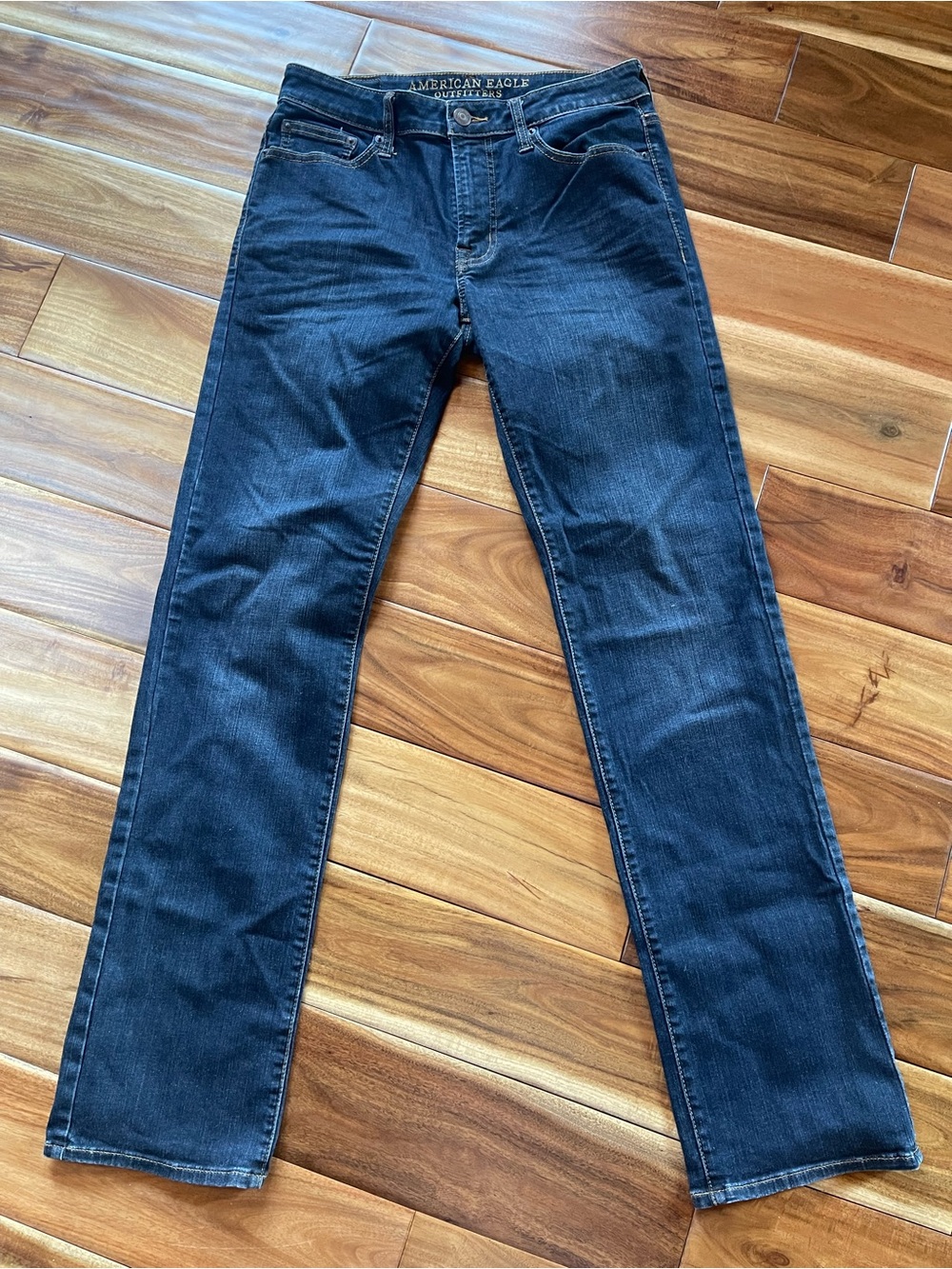 American Eagle Outfitters Men's Dark Blue Straight Jeans